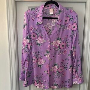 Blair Lavender Floral Button-Up Blouse